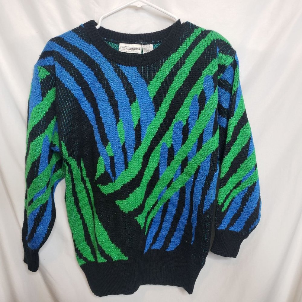 Vintage 80s Donagain Metallic Sweater Womens Med